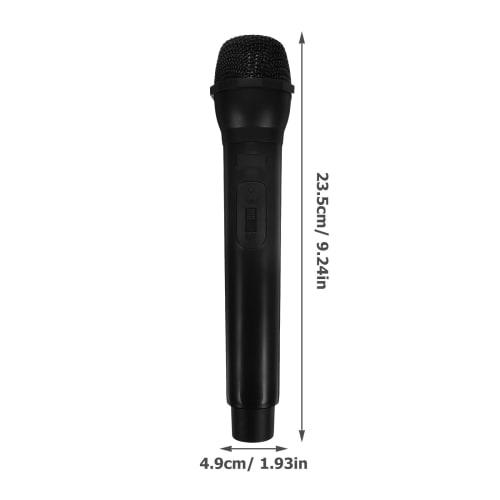 ABOOFAN Fake Microphone, Black Plastic Model, Pretend Play Microphone for Singing, Speech, Rock Star Props, for Boys and Girls, Role Play