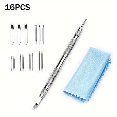Набор из 16 шт. сменных пружинных стержней для часового ремешка, инструмент для ремонта ремешка наручных часов, пружинный штифт, игла, аксессуар для удаления