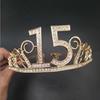Birthday Crown Tiara 15 Years Old Number Anniversary Birthday Party Crown Princess Birthday Crown Hat Cake Crown
