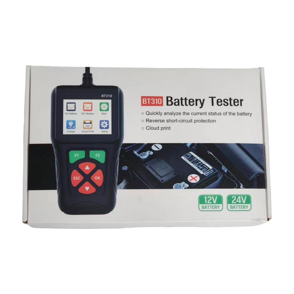 Car Battery Tester BT310 12V 24V Motorcycle Truck Test Tool For Lead Acid AGM GEL EFP Batteries Charging Tester SOH