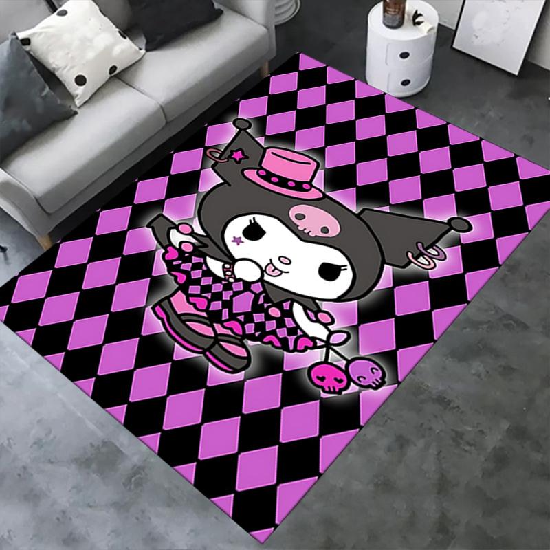 Office Rug Kuromi, Jester Anti-Slip Rug, Machine Washable for Living Room, Bedroom, Office, Multiple Sizes, Bedroom Mat, Decorative Mat, Durable Mat,