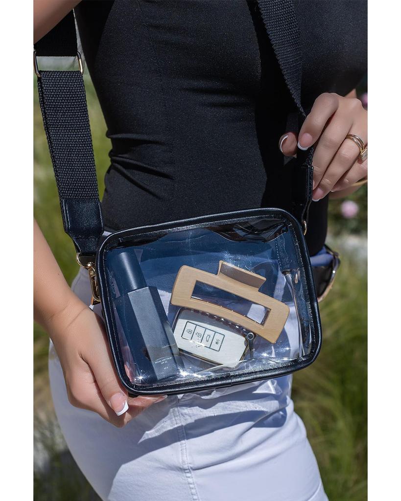Azura Exchange Сумка через плечо из прозрачной кожи и ПВХ-ремешка