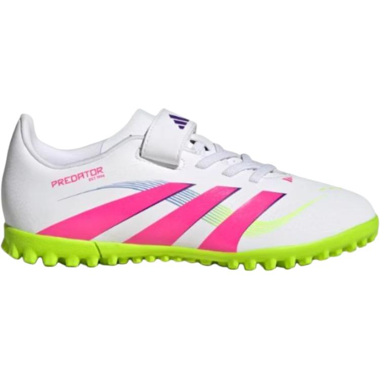 Adidas Predator CLUB Anti Slip Wear Resistant Low Top Kids' Soccer Shoes White/Light Pink/Light Lemon Kids' Sneakers ID3808