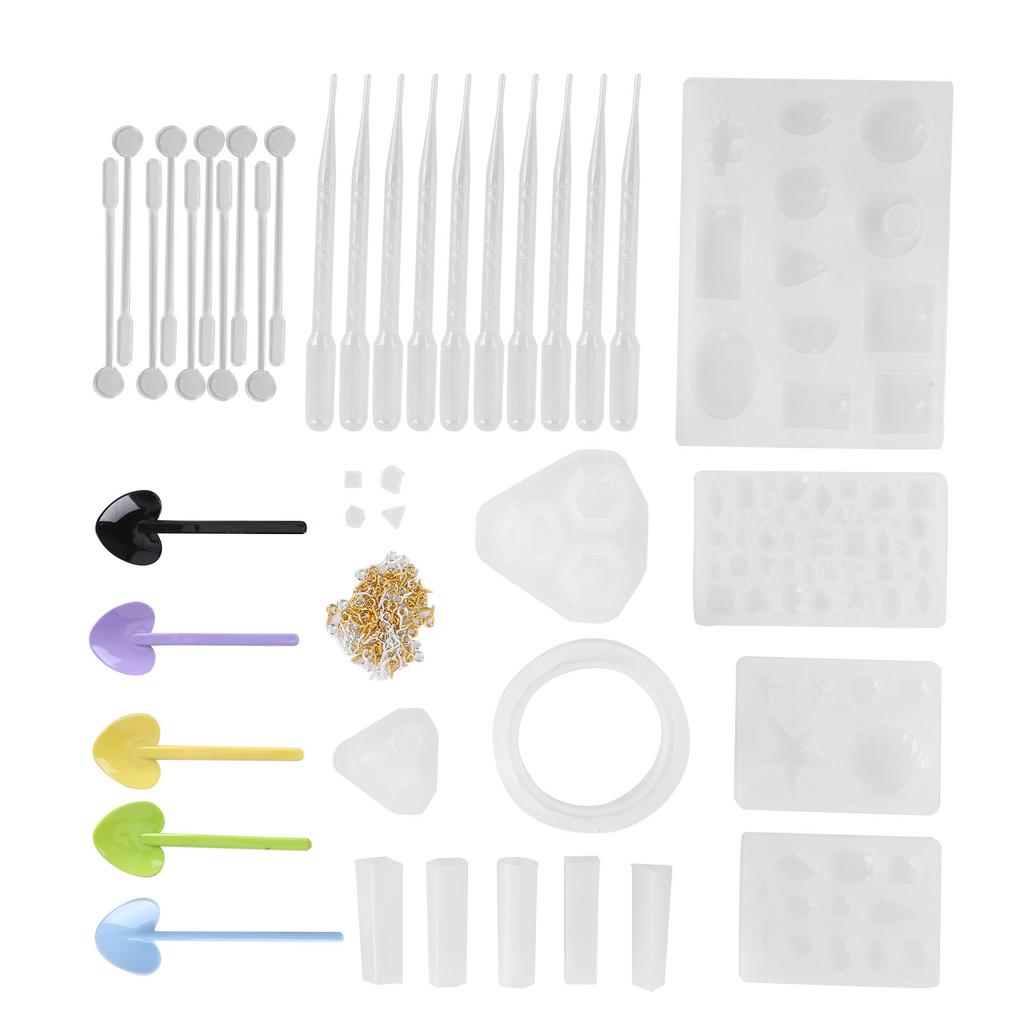 141Pcs DIY Crystal Epoxy Tool Set Pendants Jewelry Crafts Hand made Silicone Molds