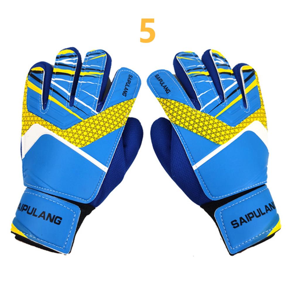 Детские футбольные вратарские перчатки, противоударные вратарские перчатки из полиуретана, противоскользящие, регулируемые, эластичные, с полным пальцем, спортивные аксессуары