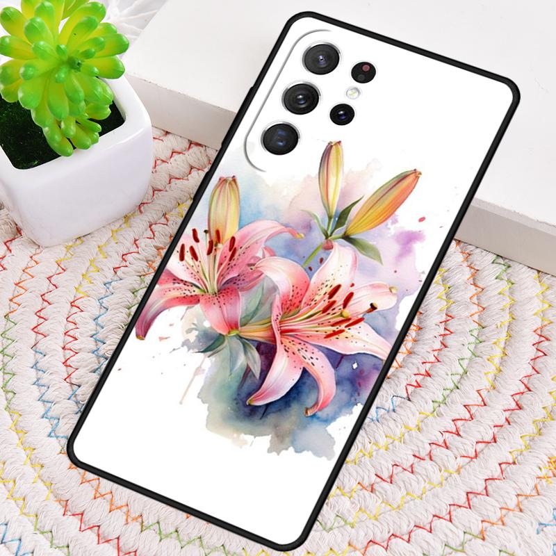 Силиконовый чехол для телефона с цветами лилии для Samsung Galaxy note 10 pro S26 S25 S24 S23 S22 S21 Plus S25Ultra Capa Cover