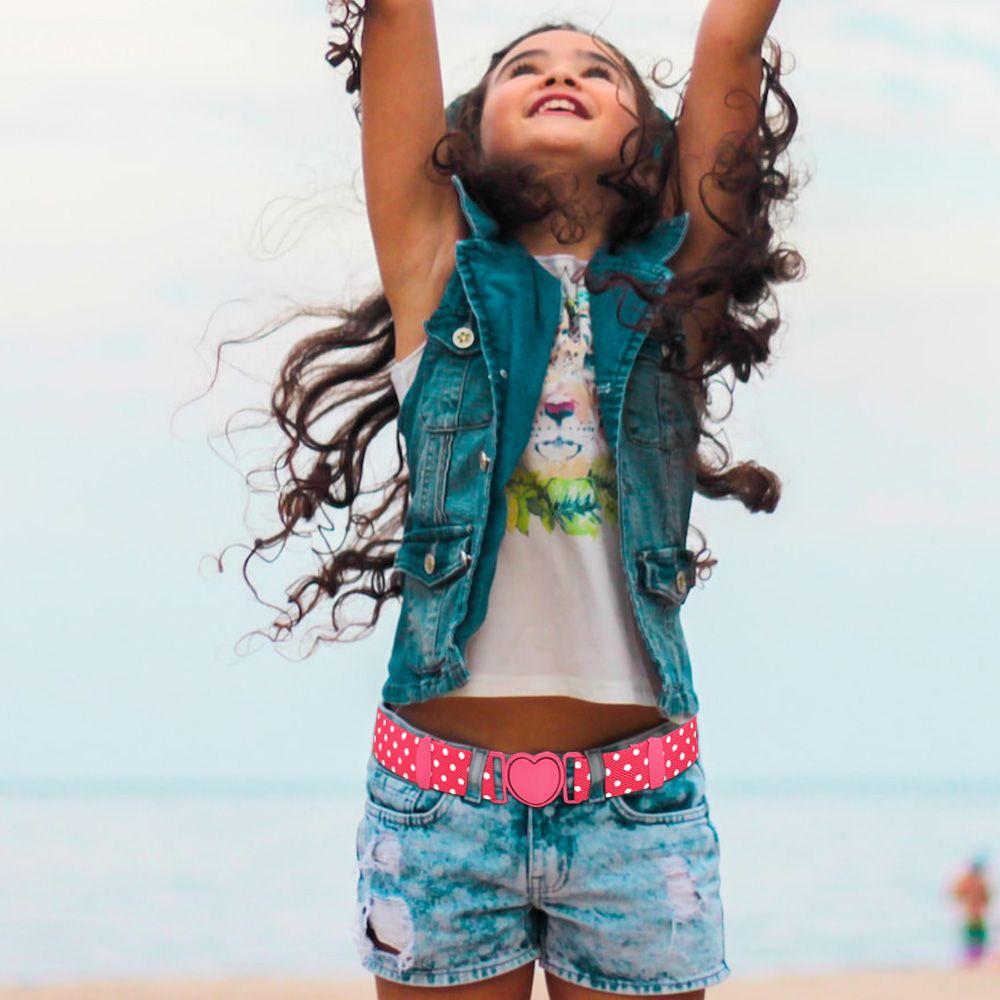 Модный эластичный детский поясной ремень Эластичные ремни Пояс с пряжкой в форме сердца