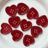 Винно-красные пуговицы-сердечки Форма любви Аксессуар для куклы Новые украшения для одежды
