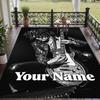 Custom Name Lenny Kravitz Crystal Velvet Floor Rug Personalized Text Soft Carpet Home Decor