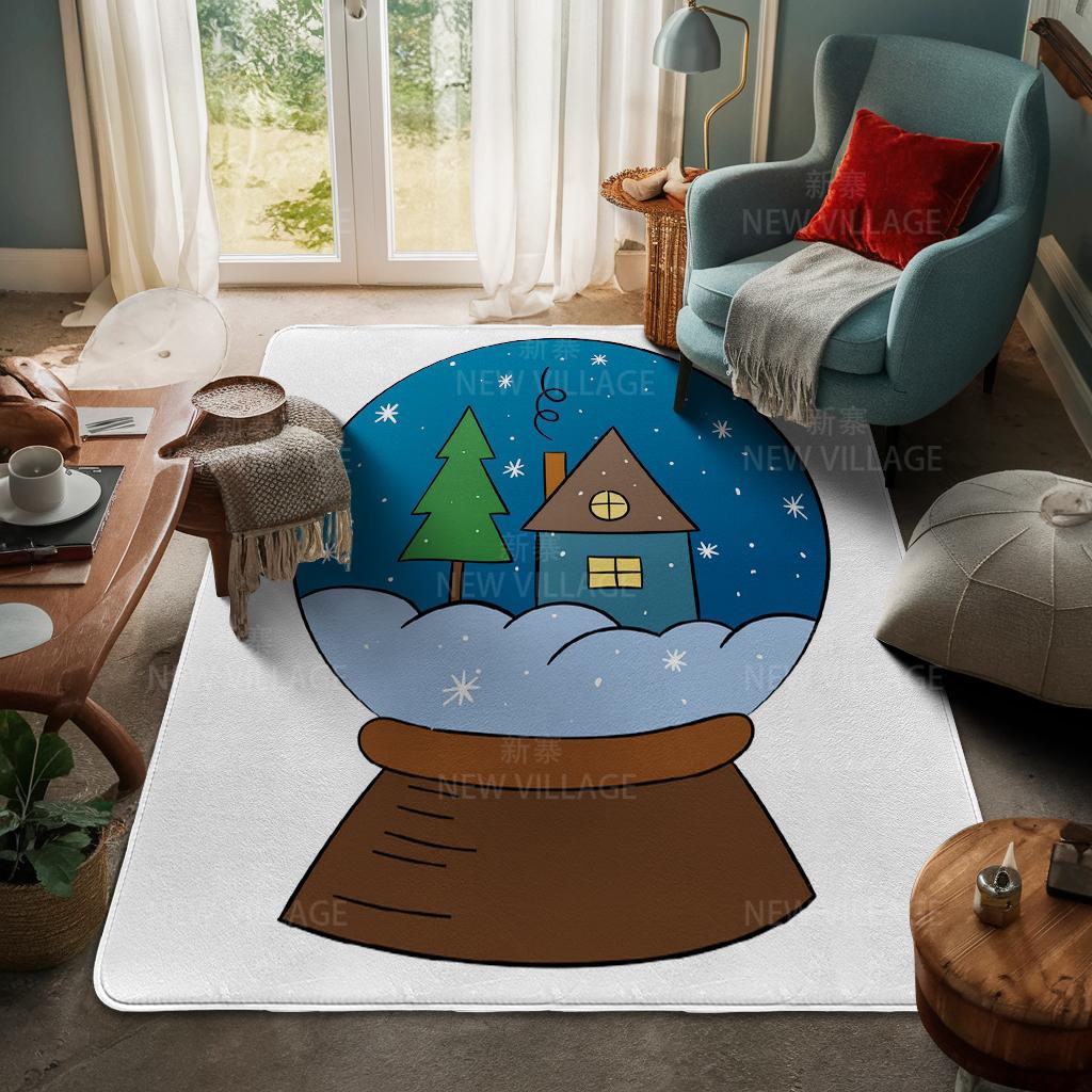 Ковер у входа в дом Домашний коврик у двери Гостиная Ванная Комната Ноги ванная комната Нескользящие коврики с водопоглощением для ванной Счастливого Рождества зима