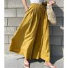 2024 Summer Women's Retro Pure Linen High-Waist A-Line Midi Skirt
