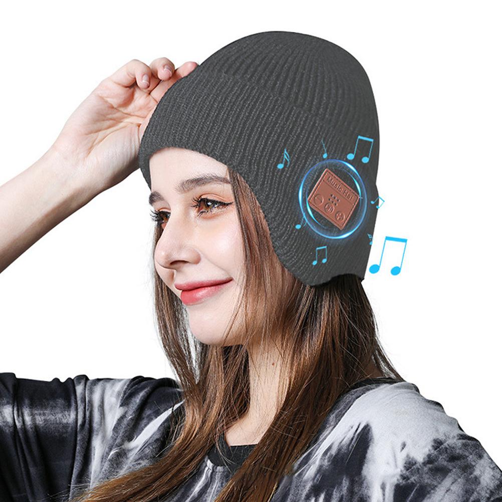 Зимняя шапка-бини с Bluetooth, теплая, унисекс, с защитой ушей, беспроводные наушники-вкладыши, стереодинамик, микрофон, осенняя шапка для
