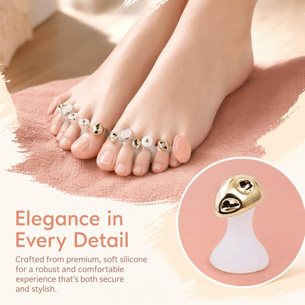 8 Pcs Non-slip Pedicure Toe Dividers Soft Silicone Reusable Toe Dividers Home Use