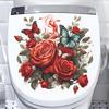 Наклейка на унитаз, съемная водонепроницаемая крышка из ПВХ для гостиной, ванной комнаты, настенное искусство, цветочная крышка для унитаза, День Святого Валентина