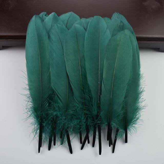 100pcs /Lot Colorful Hard Stick Natural Goose Feathers For Needlework Crafts Feather Handicraft Decor Wedding Accessories Plumes
