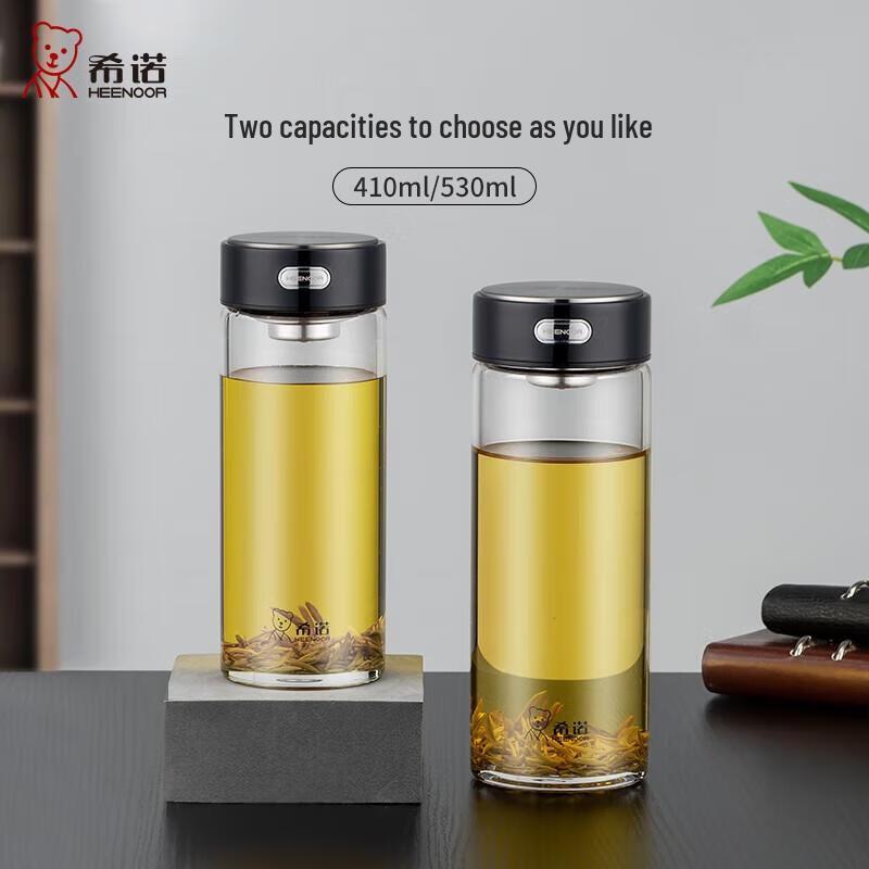 HEENOOR Single-Layer Glass Tea Cup with Filter