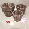 Wooden Small Barrel Flowerpot Retro Style Garden Pot Home Office Wedding Decoration