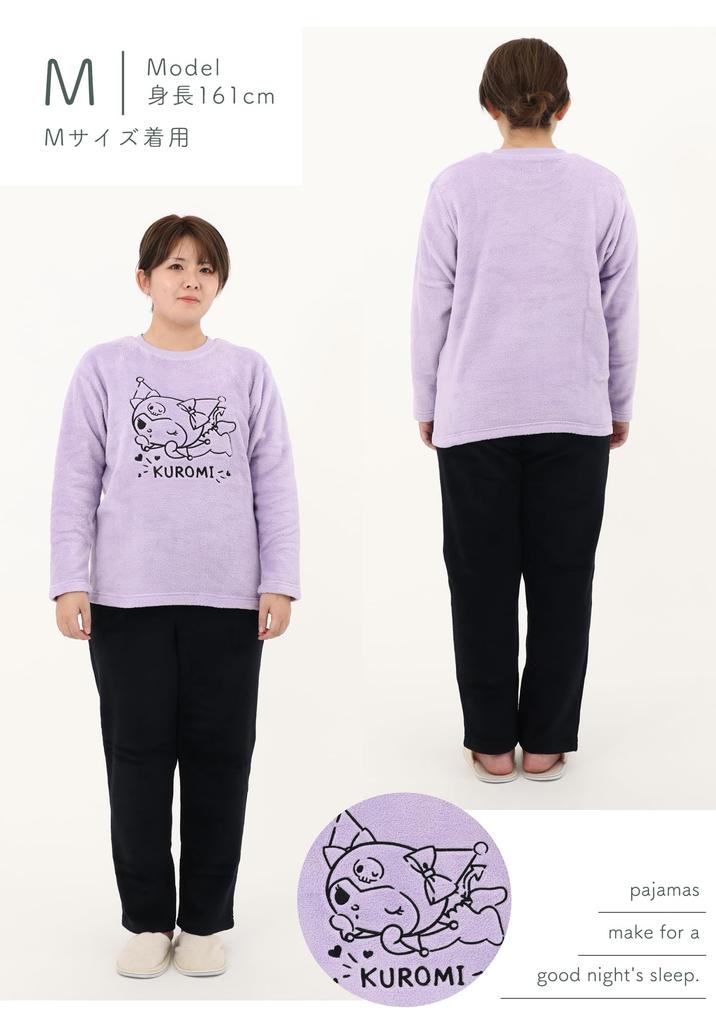 Kaituck Family Флисовая пижама с длинным рукавом для зимы женская (М, Л) (Л, Фиолетовый)