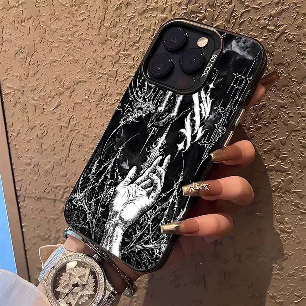 Готический Кибер Сигил Крест Цветной Чехол Для Телефона Для iPhone 17 16 15 14 13 12 11 Pro Max Plus Матовый Чехол