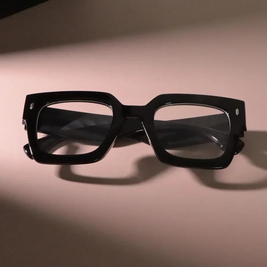 Роскошные квадратные оправы для очков Женские Мужские Минималистичные Прозрачные Очки Крутые Очки с прозрачными линзами Oculos