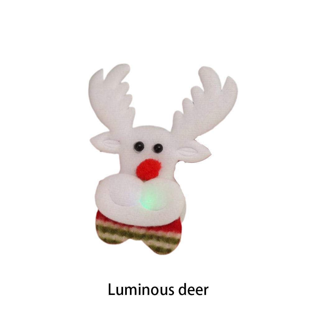 Рождественская светящаяся брошь на батарейках Рождественская нагрудная булавка Украшение для вечеринки Праздничная атмосфера Нового года Декор для одежды