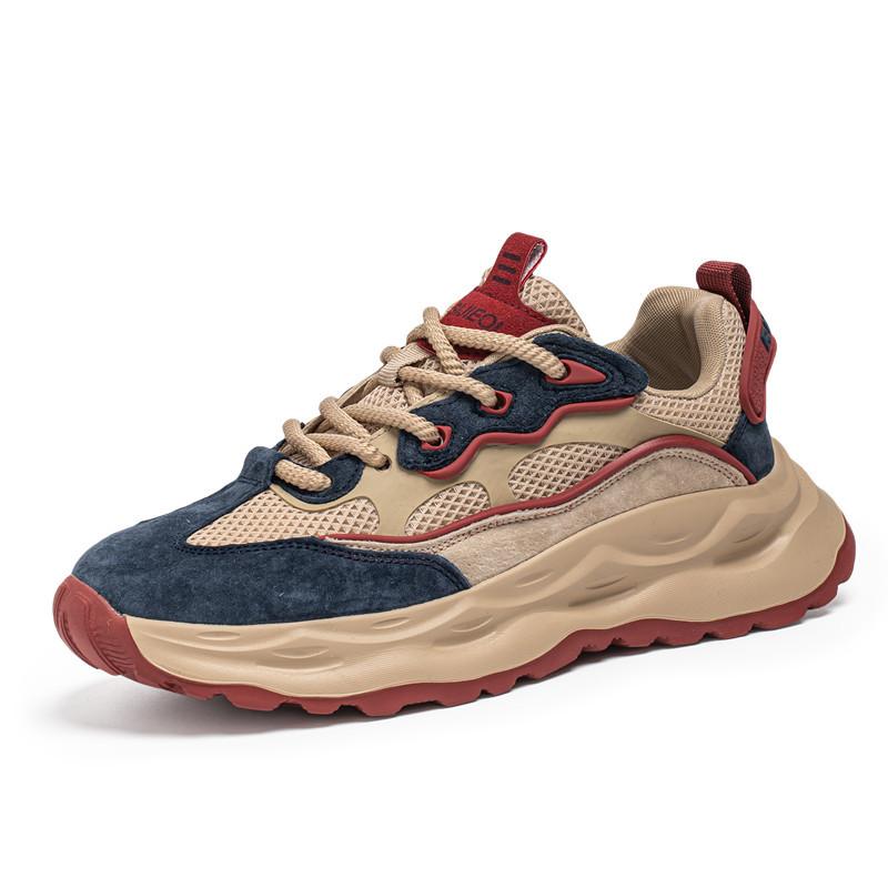 European station men's shoes mesh breathable casual sports shoes student versatile thick sole heightening dad shoes