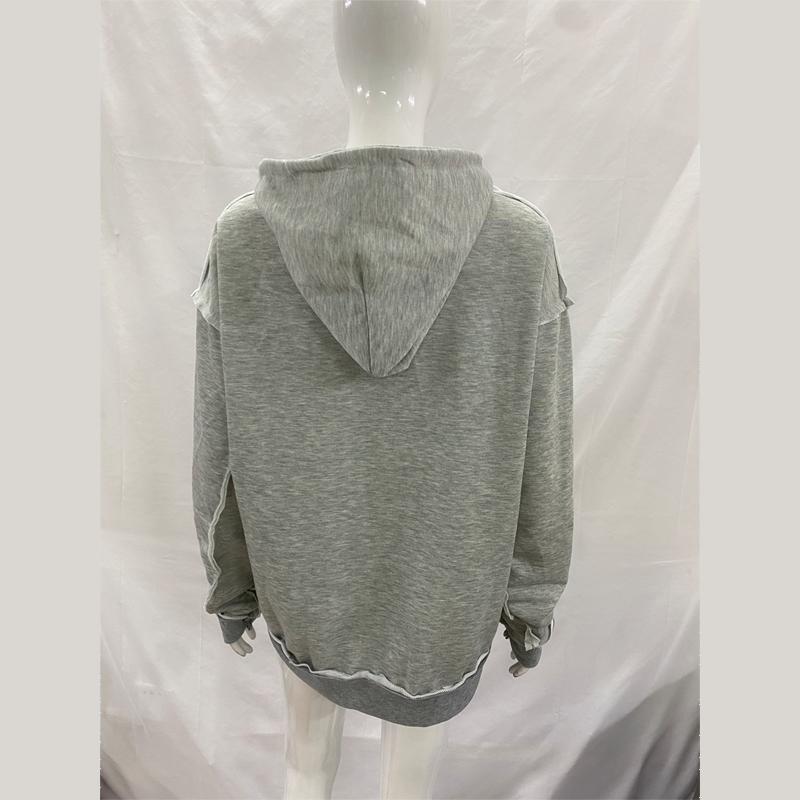 Европейский и американский модный уличный стиль, персонализированная толстовка кэжуал с молнией, двухслойная, имитация двух предметов