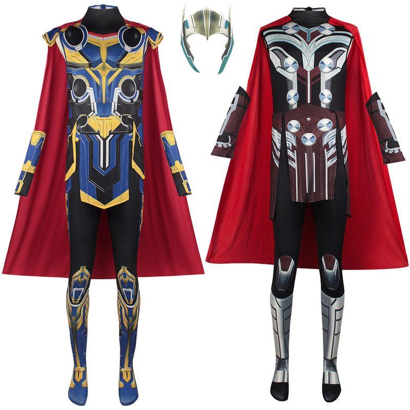 Halloween Cosplay Costume Thor 4 Thor Thorin Simple Children's and Adult Tight-Fitting Jumpsuit Cosplay Performance