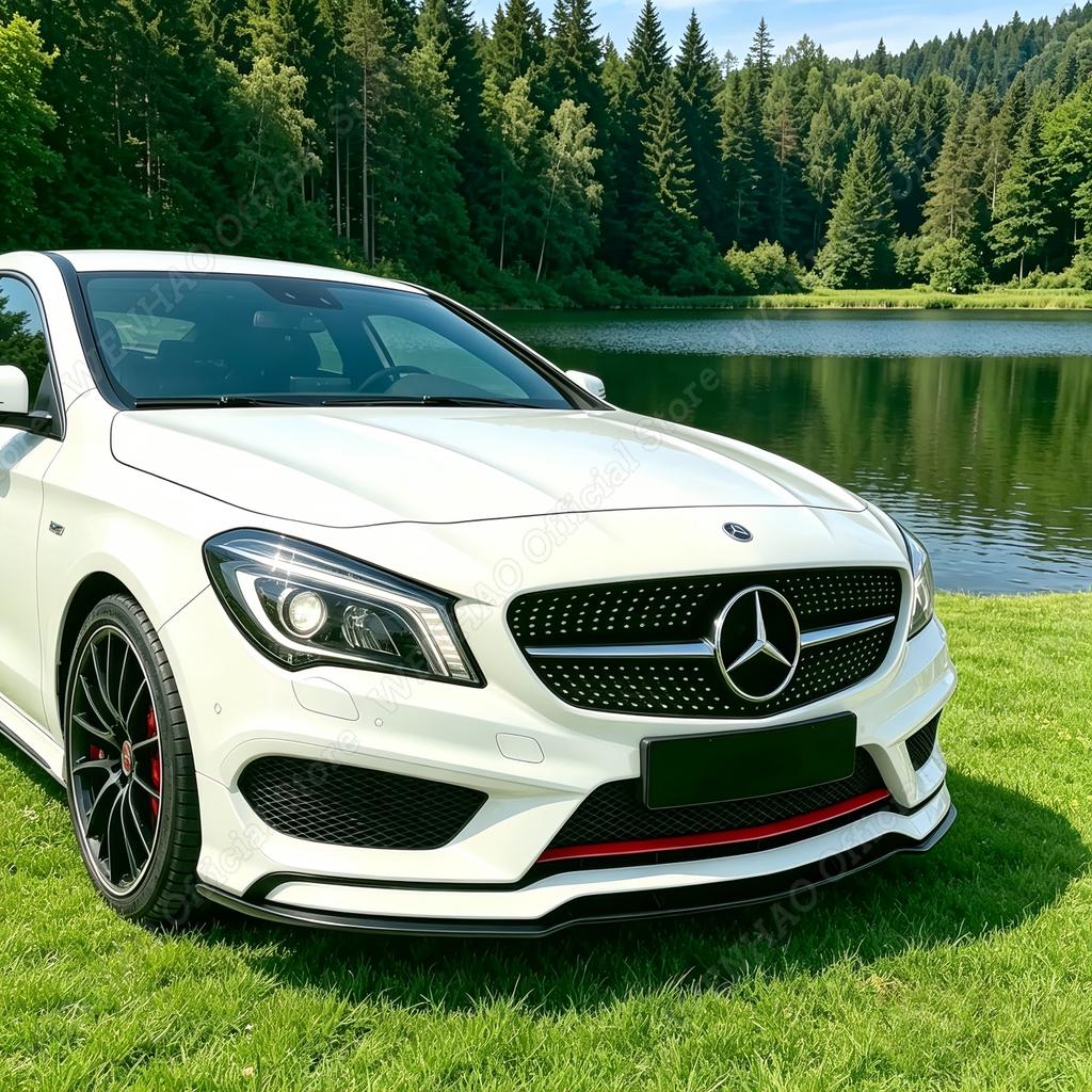 BKS2 Front Bumper Splitter Lip Spoiler Diffuser Guard Body Kit Cover For Mercedes Benz CLA Class C117 CLA200 260 CLA45 AMG 2013-2015