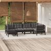 Day and Night - Day and Night Garden Furniture 6 Pieces with Black Cushions Solid Pine Wood