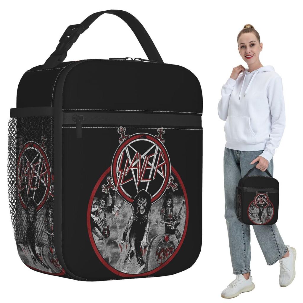 Heavy Metal Rock Slayer Live Undead Insulated Lunch Bag for Women Office Cooler Thermal Food Box Tote Lunch Boxes Container