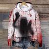 Spring And Autumn Fashion Men's Hoodie Bloody Cosplay 3D Print Hoodies Street Casual Boy Sweatshirt Women's Oversized Top Clothing
