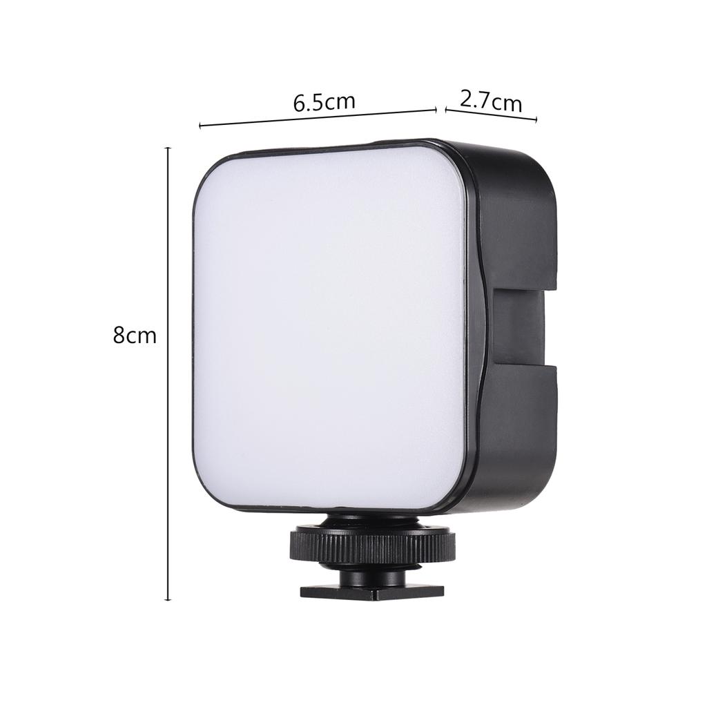 Mini LED Video Light Photography Fill-in Lamp 6500K Dimmable 5W with Cold Shoe Mount Adapter for Canon Nikon Sony DSLR Camera