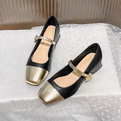 Туфли Мэри Джейн с квадратным носком для женщин Массивные сандалии с коротким носком Повседневные туфли на среднем каблуке Новая женская обувь Zapatos De Mujer