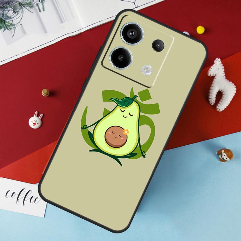 Чехол с забавным узором «Авокадо Йога» для Xiaomi Redmi Note 13 12 11 8 9 10 Pro Note 12S 11S 10S Redmi 12 10C 12C 13C