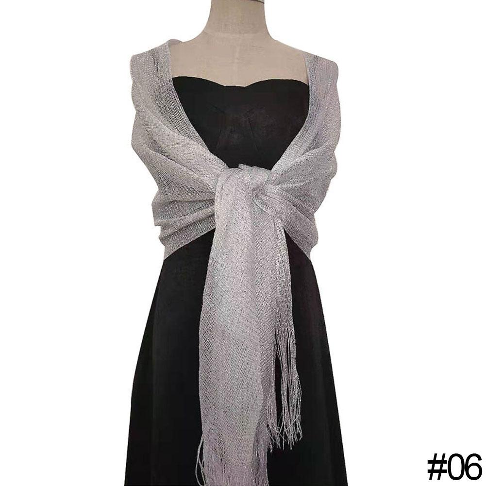 Женские элегантные вечерние платья, шали, золотые, серебристые проволочные кисточки, женские вечерние свадебные аксессуары, шарф