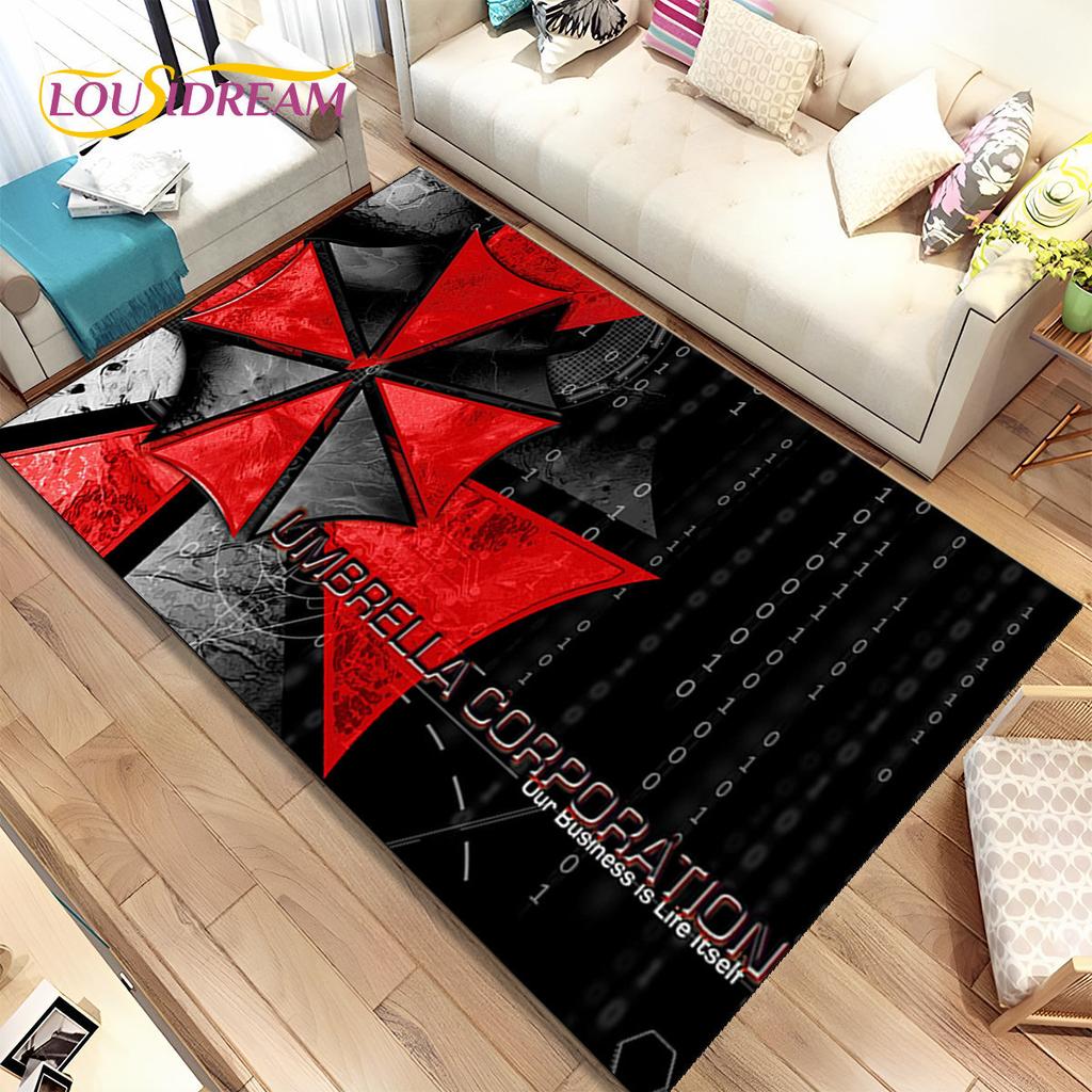 3D R-Resident Evil Games Gamer Area Rug, ковер для гостиной, спальни, дивана, коврика для двери, детский игровой нескользящий коврик