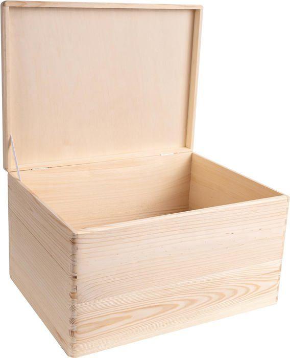 Boite de Rangement en Bois - Creative Deco - 40x30x24cm - Non Poncé - Naturel - Mixte