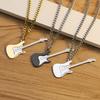 Men Necklace Punk Cool Hip Hop Personality Stainless Steel Bass Guitar Pendant Clavicle Necklace