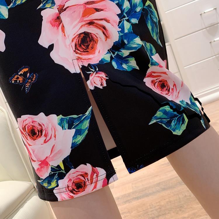 Летняя элегантная юбка-карандаш с принтом, женская облегающая юбка длиной до колена с высокой талией, женская