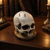 Durable Resin Knife Block Skull Holder, Spooky Skeleton Head Stand with 7 Organizer Slots, Halloween Horror Cutter Rack for Gothic Kitchen Countertop