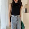 Summer Versatile Turtleneck Base Layer Women's Slim Sleeveless Knitted Inner Wear Sweater Vest Top