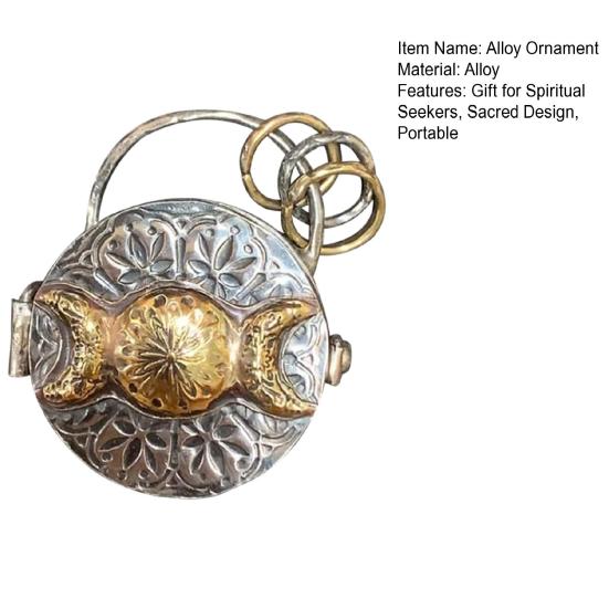 Серебряная шкатулка с заклинаниями в виде тройной луны и энергетическим амулетом из кристаллов дерева, портативный медальон с заклинаниями для медитации, подарок духовным искателям