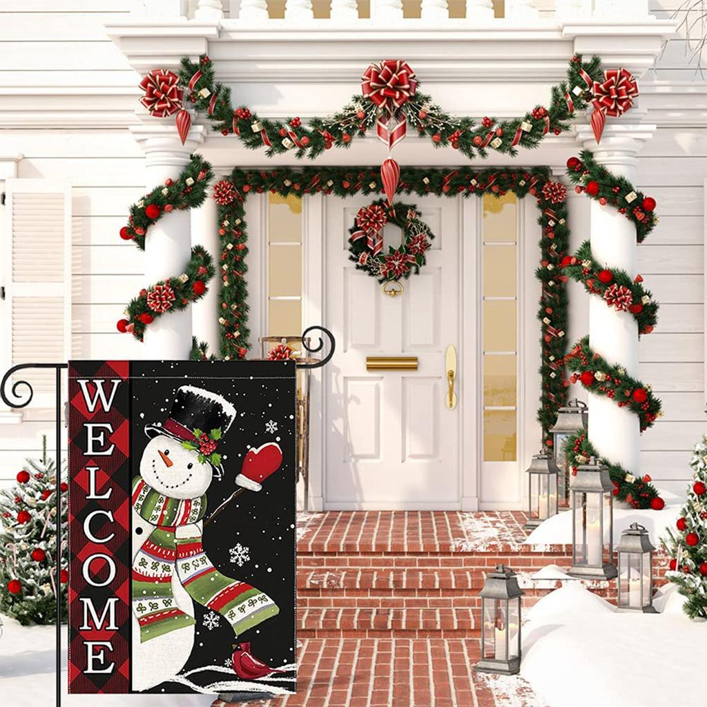 2025 Merry Christmas Double-sided Garden Flag 30x45cm Outdoor Home Outdoor Decoration Snowflake Indoor and Outdoor Decoration