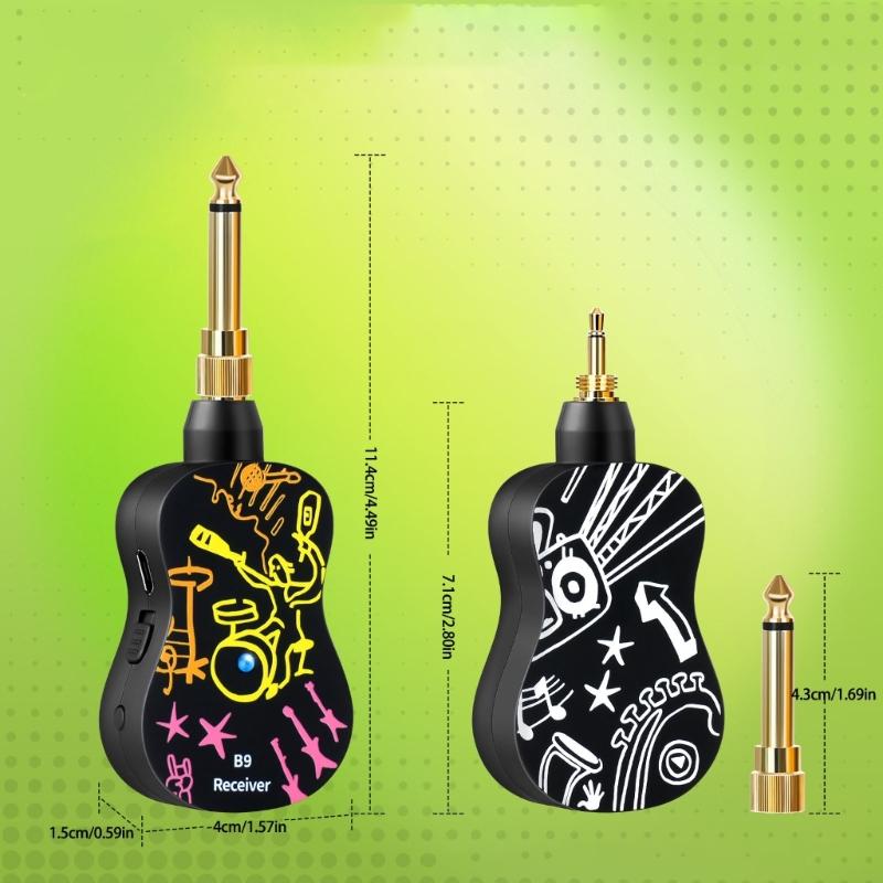Guitar Wireless Systems 4Hours Runtime Wireless Guitar Transmitter Receiver Rechargeable Digital Guitar Wireless Systems
