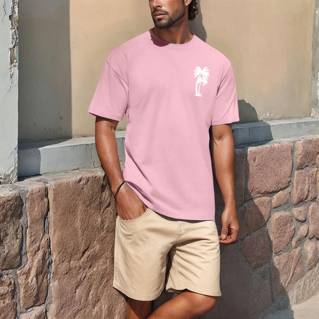 Summer Men's Popular T-shirt Printed Round Neck Short Sleeve T-shirt