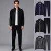 Men's 2-Piece Sportswear Set - Long-Sleeved Sweater & Trousers for Spring and Autumn Casual Running
