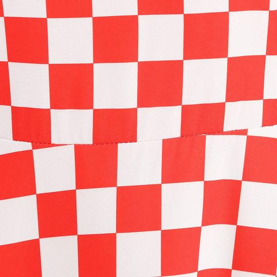 Женское платье трапециевидной формы в стиле ретро, ​​большие качели, облегающее, с высокой талией, с короткими рукавами, с V-образным вырезом, в клетку, с принтом в горошек, на шнуровке, с узкой талией, вечерние, свадебное, выпускное платье