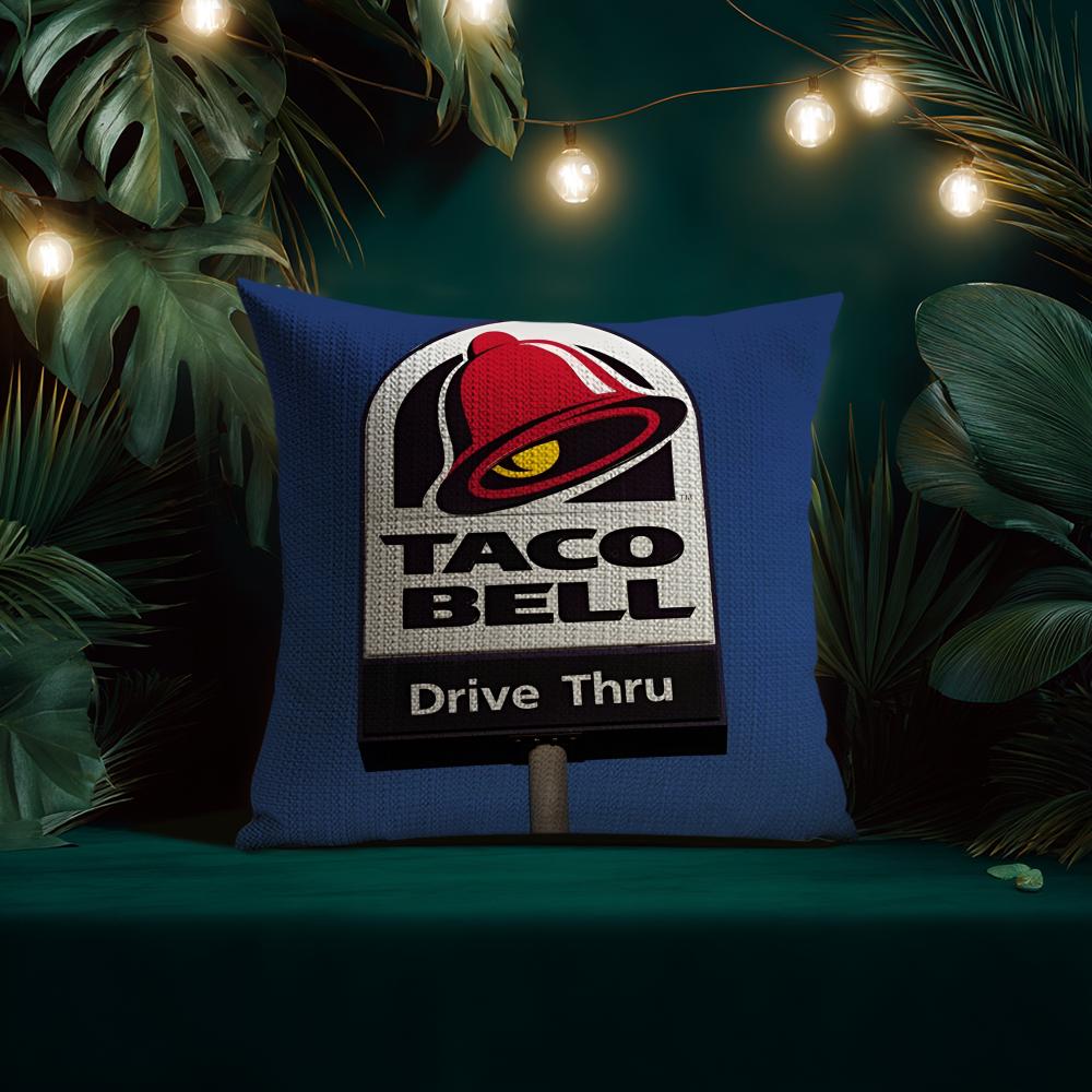 Наволочка с мексиканским вкусом T-Taco Bell, натуральный лен, органическая ткань, двусторонняя печать, дышащая, идеально подходит для домашнего декора