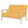 2-seater Sofa - vidaXL - Yellow Fabric - Comfortable - Contemporary Design - Fixed